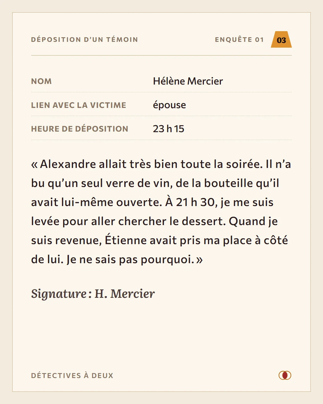 Dépositions